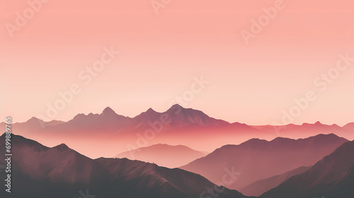 Mountain Range Silhouette at Sunrise 