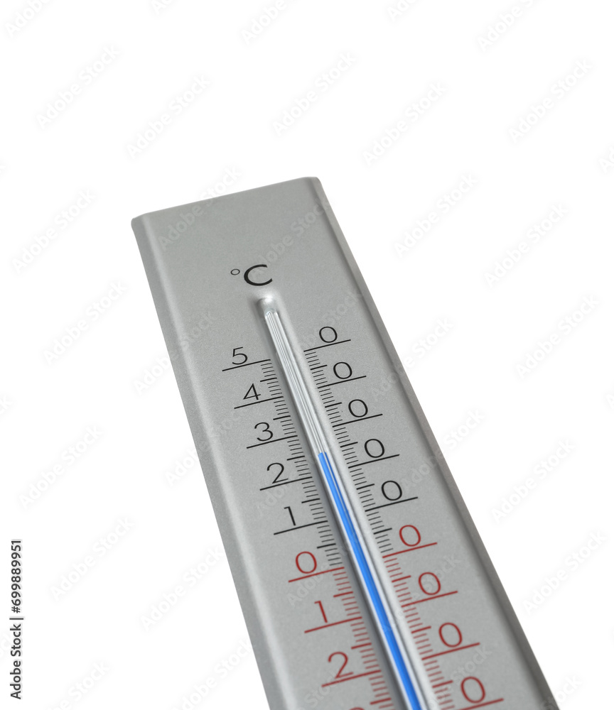 Modern grey weather thermometer on white background Modern grey weather thermometer on white background