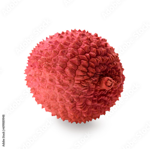 Whole ripe lychee fruit isolated on white