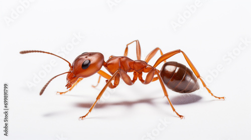 red ant formica rufa on white background. Formica rufa or southern wood ant. AI Generative © Witri