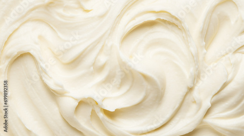 Top view of vanilla ice cream surface. AI Generative photo