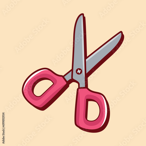 Scissors cartoon vector illustration