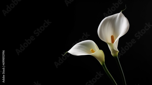 garden flower  calla lily black background