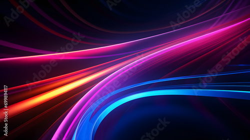 wallpaper of moving neon lines with high speed affect - cyberspace concept