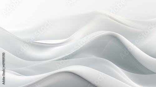 White swirling satin fabric waves. 