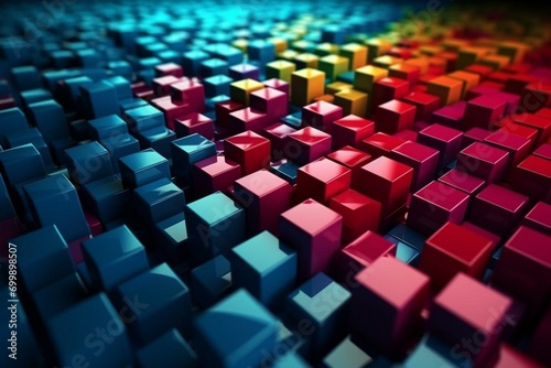 abstract background with coloured cubes. Generative AI