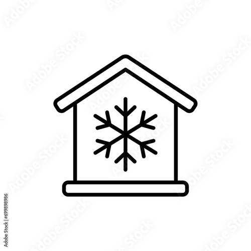 Cold house outline icons, minimalist vector illustration ,simple transparent graphic element .Isolated on white background