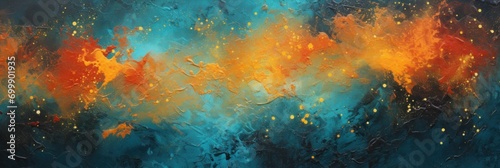 colorful paint splatter on a dark dark background, generative AI