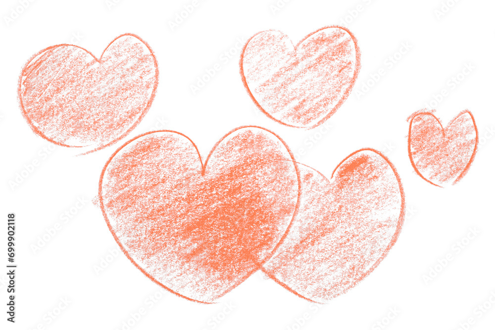 Pencil drawing orange heart isolated on transparent background. Pencil drawing orange heart isolated on transparent background.