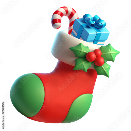 Christmas Sock 3d Icon Illustration