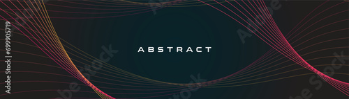 Abstract background with curved line style in minimalist color. A vector poster with thick line arts in rainbow color.
