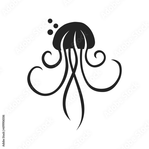 Jellyfish Logo template Isolated. Brand Identity. Icon Abstract Vector graphic