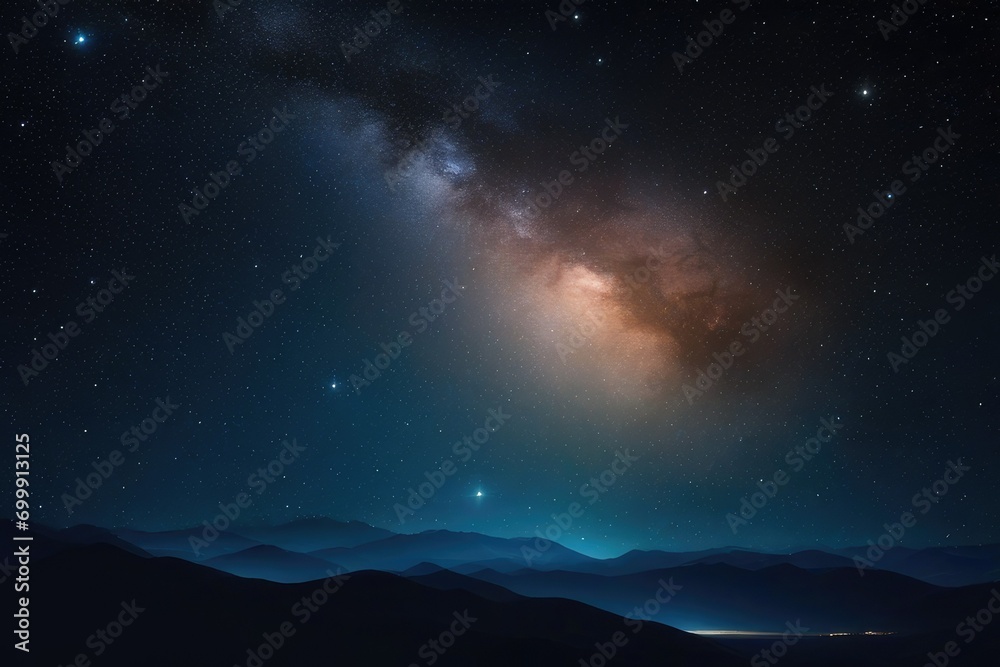 a high quality stock photograph of a starry universe sky atmosphere and dark night theme