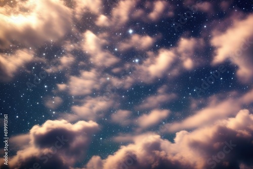 a high quality stock photograph of a starry universe atmosphere and dark night theme