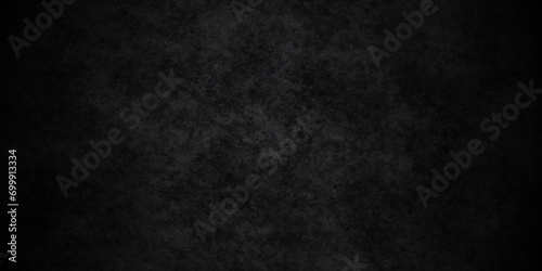 Old texture of blackboard and chalkboard rough background. Panorama dark grey black slate background or texture. Vector black concrete texture. Stone wall background.