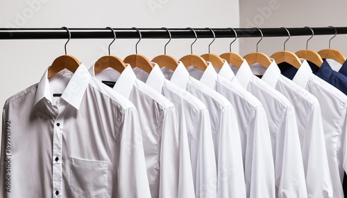 Elegance on Display: White Men’s Shirts Hanging in Boutique