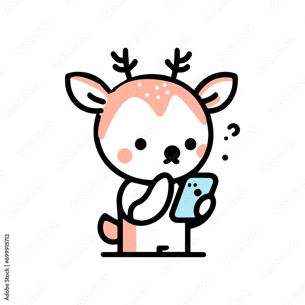 Minimal Animal Addicted to Mobile Phone clipart of deer Minimal Animal Addicted to Mobile Phone clipart of deer