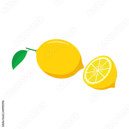 Lemon cartoon vector alphabet  L fruit