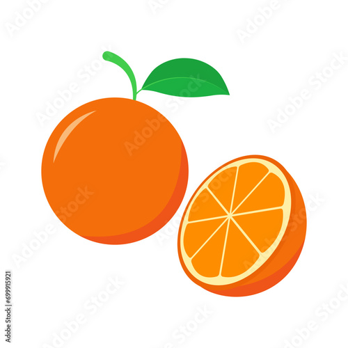 Orange cartoon vector alphabet O fruit