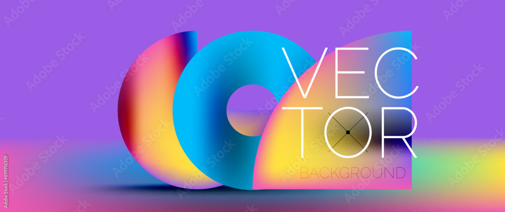 Obraz premium Sleek podium with abstract composition of squares, circles, and triangles, adorned with vibrant fluid gradients for wallpaper, banner, background, landing page, wall art, invitation, print, poster