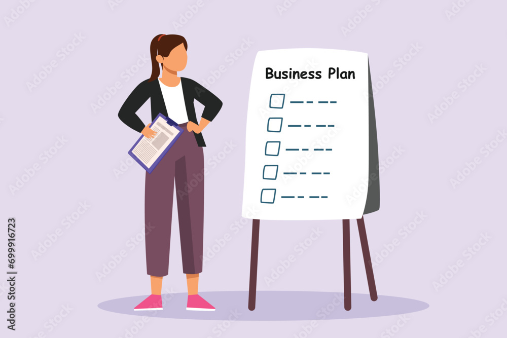 Fototapeta premium Business management concept. Colored flat vector illustration isolated.