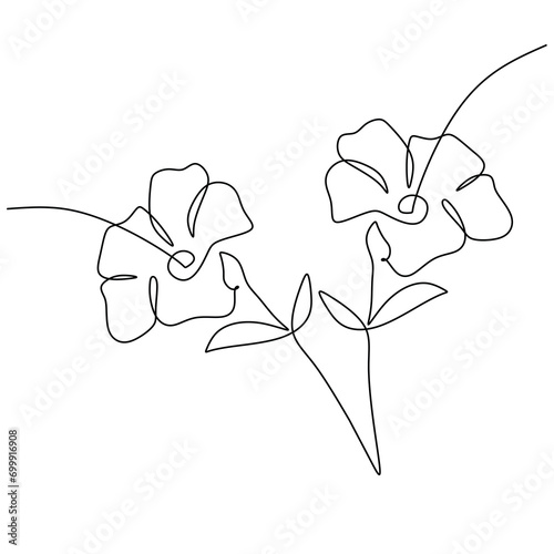 Lotus flower in continuous line art drawing