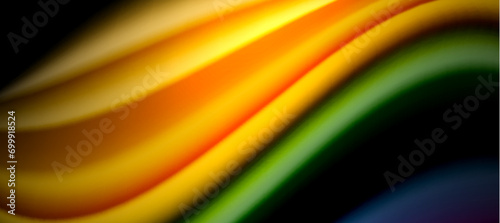 Rainbow color wave lines on black. Techno or business abstract background for posters  covers  banners  brochures  websites