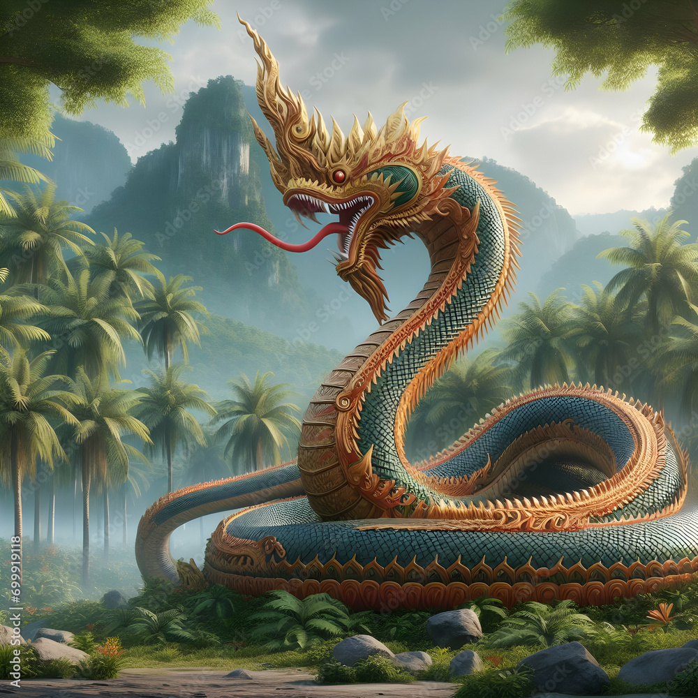 Fototapeta premium NAKA snake thai style 