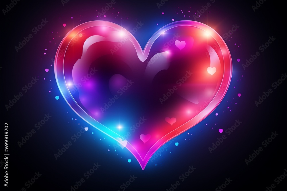 glowing heart on black background heart, love, valentine, on the wall glowing heart on black background heart, love, valentine, on the wall