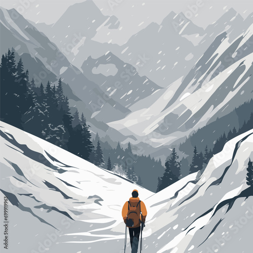 skier in the mountains