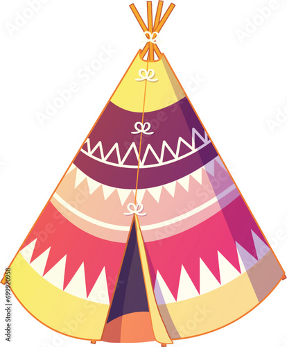 american indian teepee vector illustration