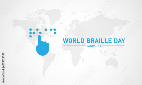 World Braille Day January 4 Background Vector Illustration