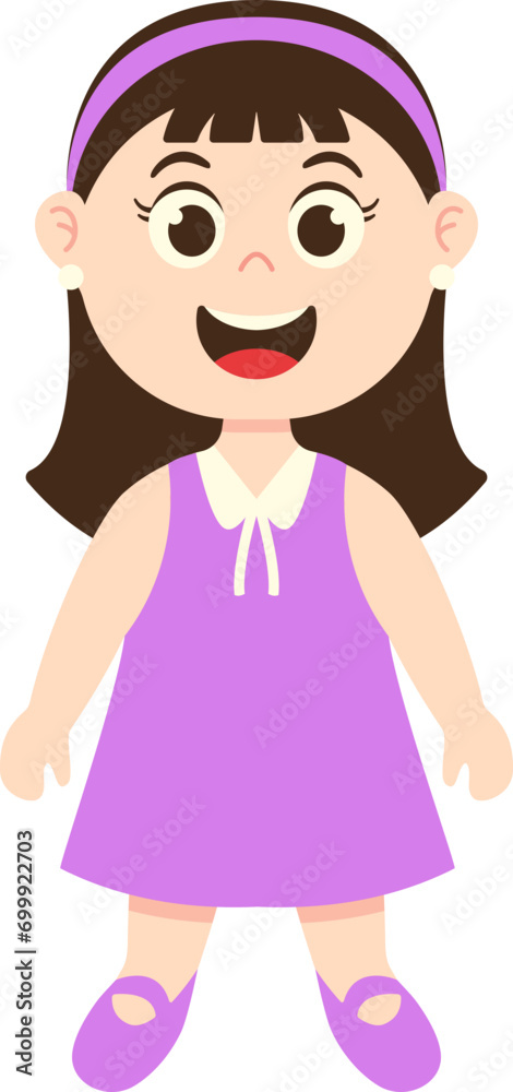 Happy Little Girl Kid, Avatar Character Illustration Happy Little Girl Kid, Avatar Character Illustration