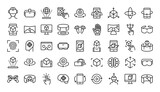 Virtual reality and augmented reality line icons set. Vector line icons.