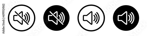 Volume on and off icon set