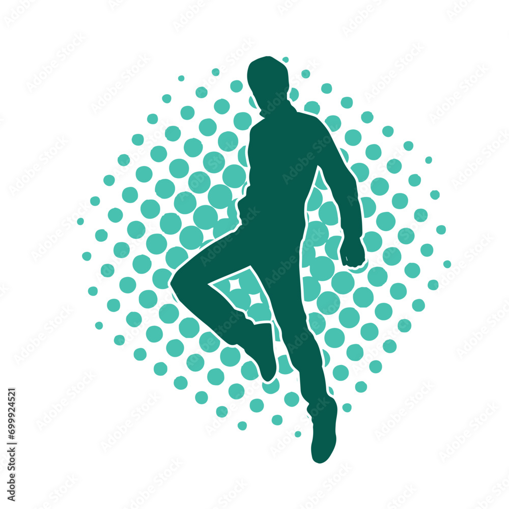 Silhouette of a man in dancing pose. Silhouette of a male dancer in performing pose. Silhouette of a man in dancing pose. Silhouette of a male dancer in performing pose.