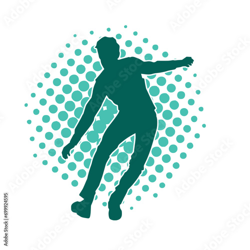 Silhouette of a man in dancing pose. Silhouette of a male dancer in performing pose.