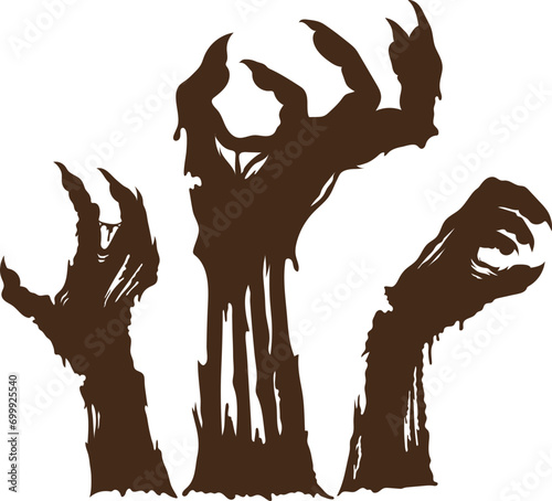 Zombie Hands Halloween Illustration