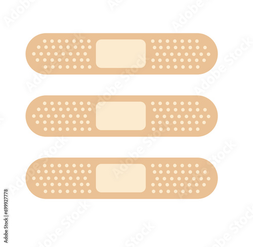 Adhesive medical plaster strip flat vector illustration on white
background