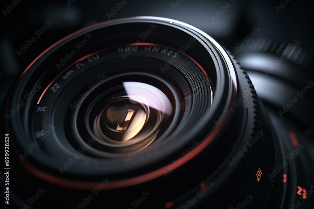 3D rendered camera lens target for precise shooting accuracy. Generative AI