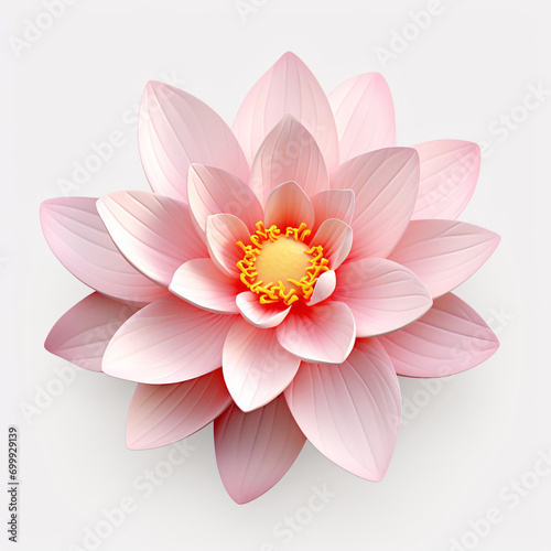 3D lotus illustration  beautiful plant blooming effect illustration