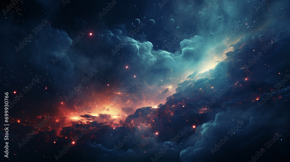 Cosmic starry sky background, astronomy galaxy stars concept illustration