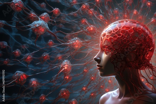 The blood-brain barrier preventing certain substances, including neurotransmitters, from freely entering the brain.  photo