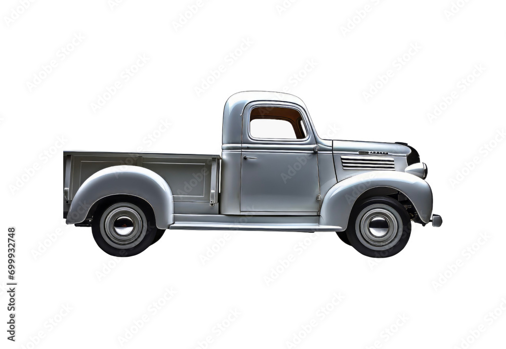 old truck isolated on white