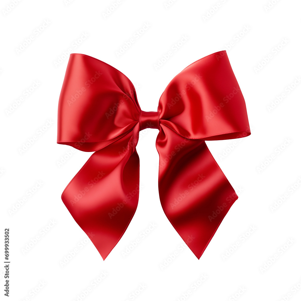 red bow ribbon on an isolated