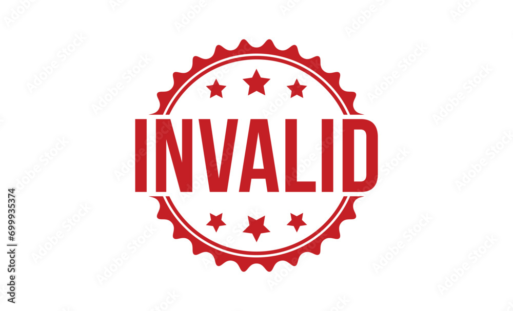 Invalid Red Rubber Stamp vector design. Invalid Red Rubber Stamp vector design.