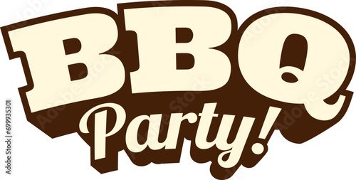 BBQ Party Word Lettering Typography