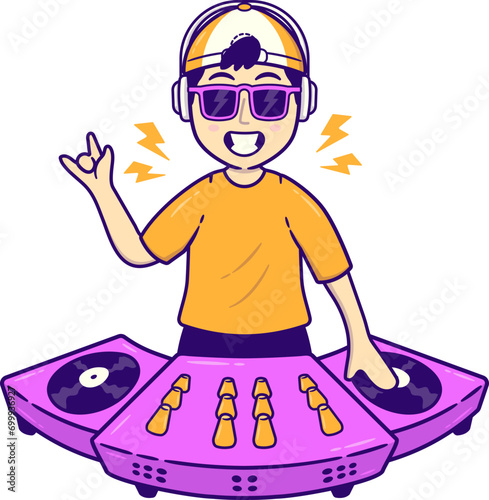DJ Man Behind Console at Music Concert