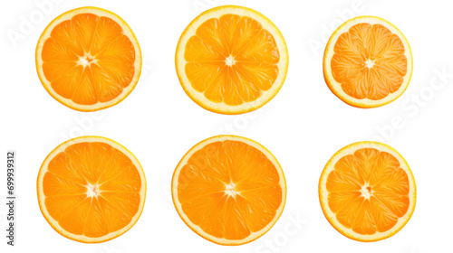 Collection orange slice. Orange isolated on transparent and white background.PNG image.