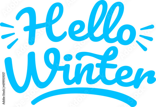 Fototapeta Naklejka Na Ścianę i Meble -  Hello Winter Word Lettering. Greetings Winter Season's Invitation.